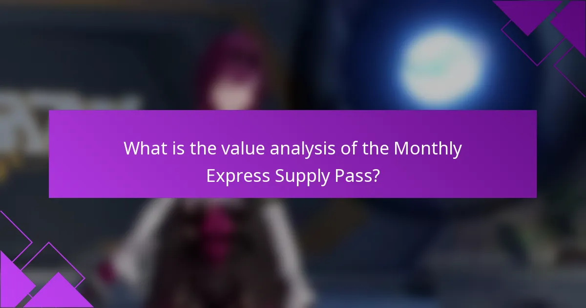 What is the value analysis of the Monthly Express Supply Pass?