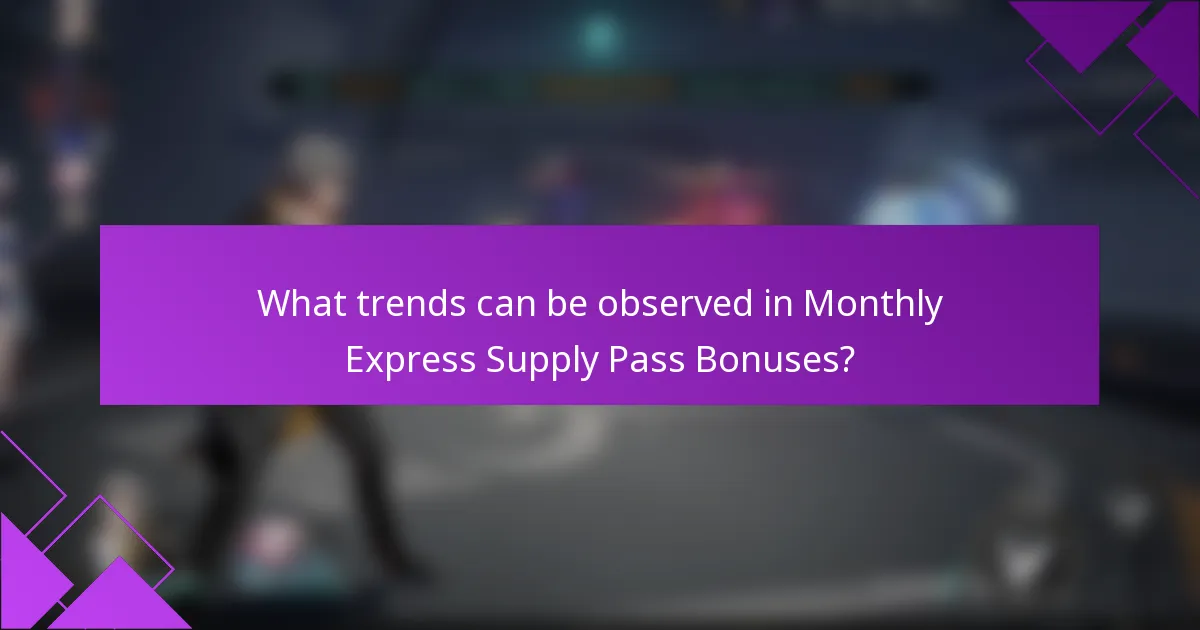 What trends can be observed in Monthly Express Supply Pass Bonuses?